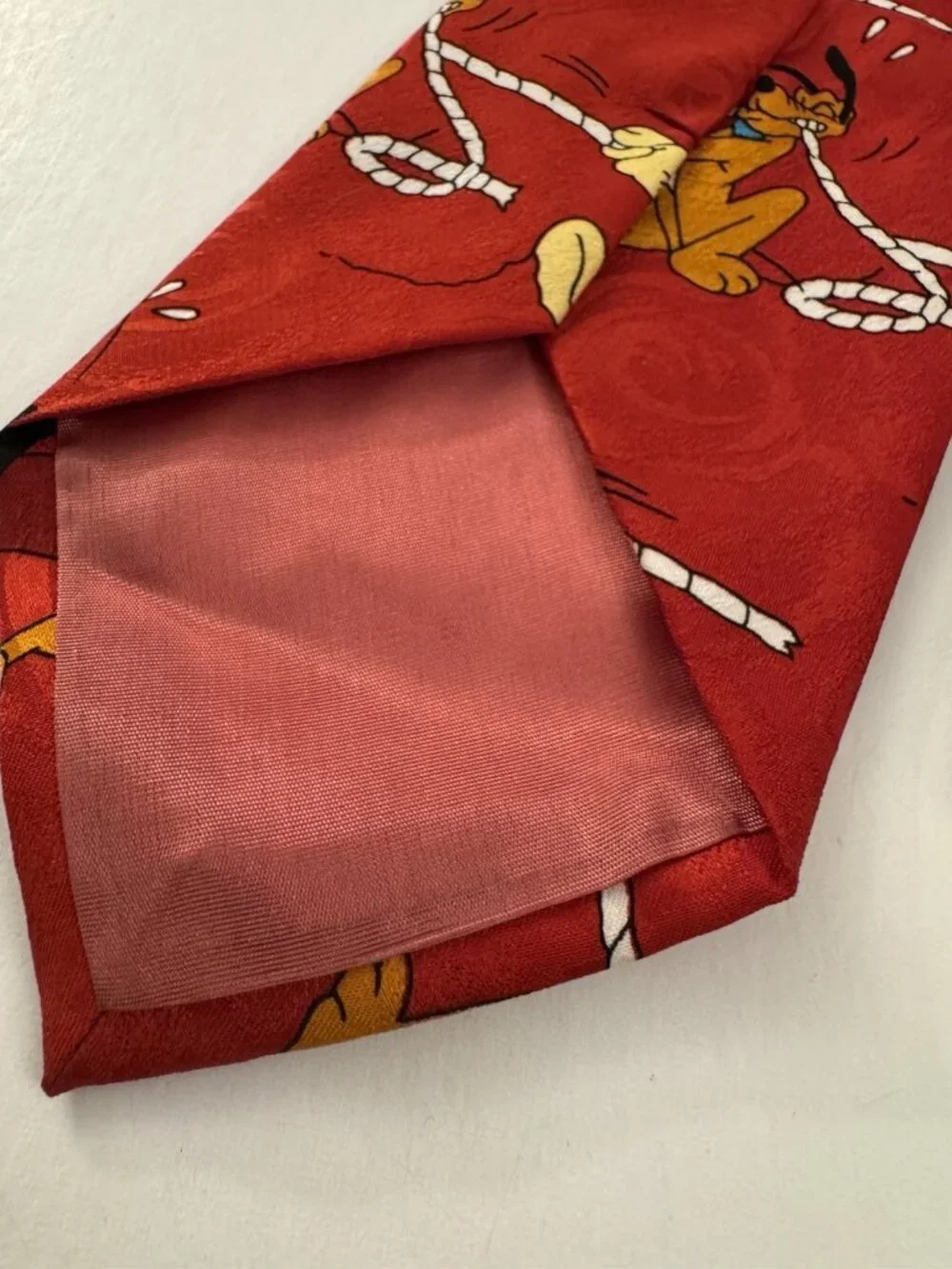Vintage Mickey Unlimited Pluto Mickey Mouse Rodeo Red Tie OC32